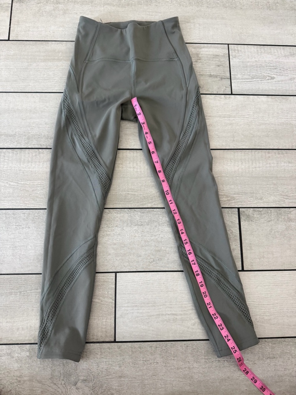 lululemon athletica Olive Gray High-Rise Leggings with Mesh Panels